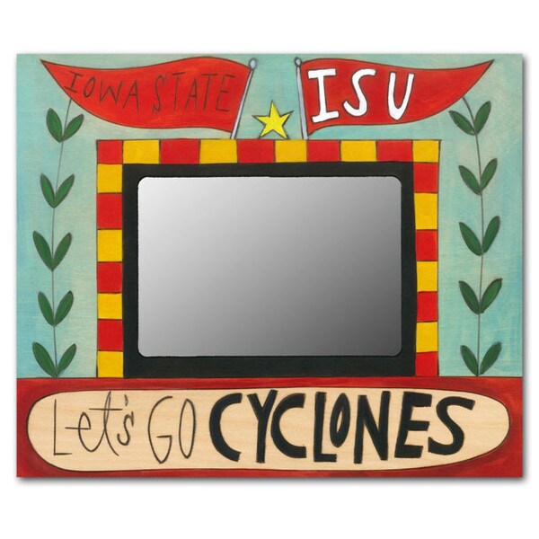Sincerely Sticks Let's Go Cyclones Wooden 4x6 Frame